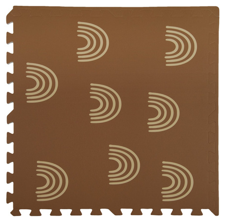 OUTLET Mata piankowa podłogowa Humbi 180x180 puzzle piankowe 9 szt. brązowy łuki tęcza WADLIWE