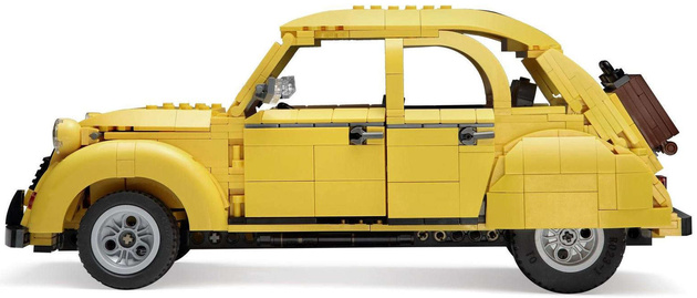 Klocki konstrukcyjne CaDA Samochód Citroen 2CV Klasyk Auto miejskie Pojazd żółty Autko 1238 elementów