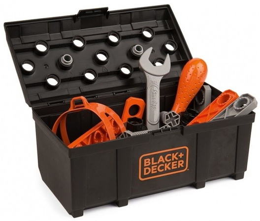 Zestaw 2W1 Ciężarówka z dźwigiem + czarna walizka i narzędzia Black and Decker Smoby