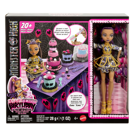 Monster High Clawdeen Wolf Straszysłodkie Urodziny Cake Kit lalka 28 cm + masa plastyczna i akcesoria