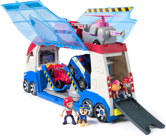 Psi Patrol Zestaw Duży Patrolowiec 4 Pojazdy Światło Dźwięk Ryder, Chase, Marshall i Skye