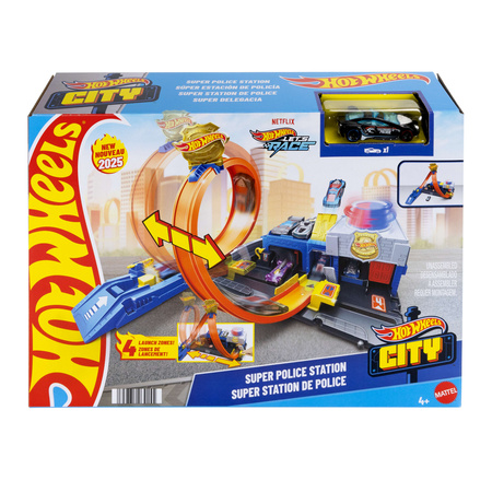 Hot Wheels City Posterunek Policji Super Pętla tor samochodowy + pojazd