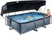 Basen ogrodowy 300x200x65 cm z pompą filtrującą i markizą szary