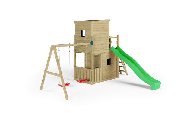 Fungoo Plac zabaw drewniany ogrodowy Lofter z dwiema huśtawkami