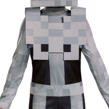 Minecraft Kostium Strój karnawałowy Skeleton Przebranie Biały Szkielet 127-136 cm 7-8 lat + Netherytowy miecz 51 cm