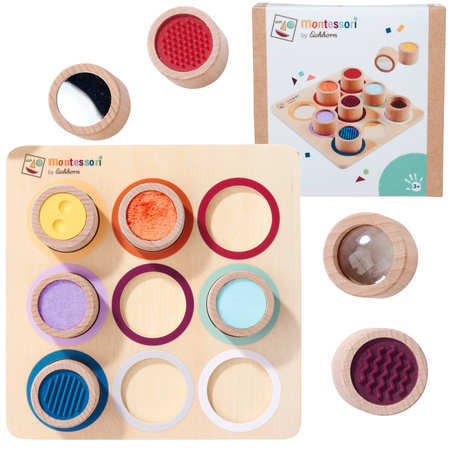 Montessori Drewniana Tablica Sensoryczna dla Dzieci 10 Elementów