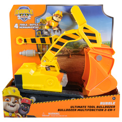 Psi Patrol Duży Buldożer Pojazd Budowlany 32 Cm Z Narzędziami Rubble&crew + Figurka