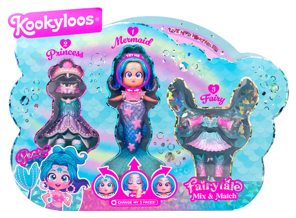 Kookyloos Figurka Kolekcjonerska Fairytale Pearl 3w1 Wróżka Syrenka Księżniczka