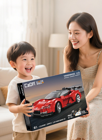 Klocki konstrukcyjne CaDA wyścigówka Samochód wyścigowy zdalnie sterowany Klocki Yangwang U9 Auto sportowe 299 elementów RC