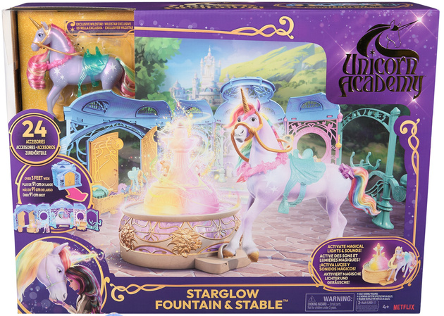 Akademia Jednorożców Zestaw Fontanna Starglow Figurka Wildstar + Akcesoria Unicorn Academy Światło Dźwięk