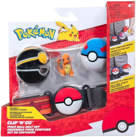 Pokemon Clip'n'Go Zestaw trenera Pokemon pasem i figurką Charmander