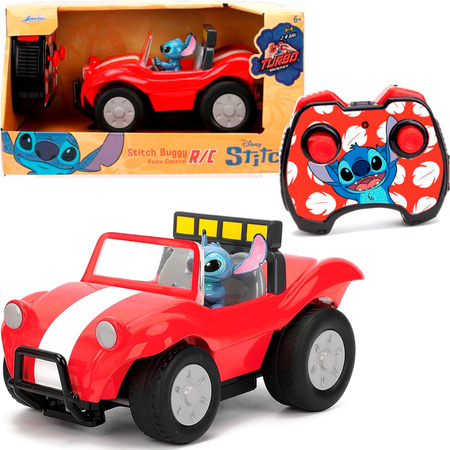 Disney Zdalnie Sterowany pojazd czerwony Buggy z figurką Stitcha RC