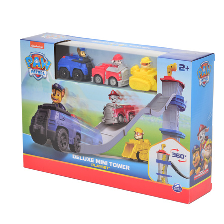Psi Patrol Zestaw Deluxe wieża 3w1 z torem + 3 pojazdy z pieskami
