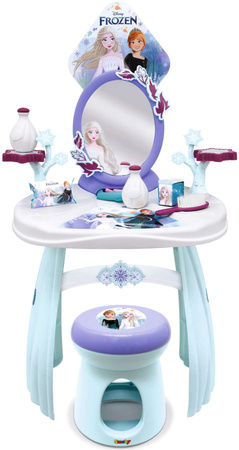 Disney Frozen Kraina Lodu Toaletka z taboretem i lustrem 2w1 + 10 akcesoriów