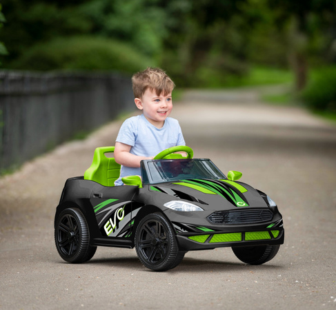 EVO Samochód dla dziecka auto na akumulator kabriolet cabrio czarny ze światłami i dźwiękami