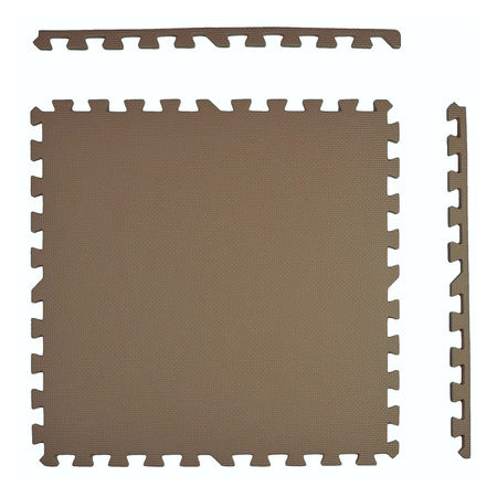 Mata piankowa podłogowa Humbi 120x60 Duże puzzle piankowe wodoodporne bezpieczne 2 szt. Ciemnobeżowy / ciemny beż cappuccino