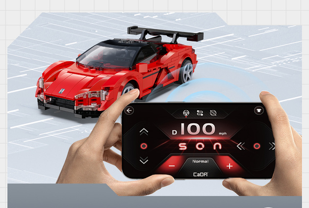 Klocki konstrukcyjne CaDA wyścigówka Samochód wyścigowy zdalnie sterowany Klocki Yangwang U9 Auto sportowe 299 elementów RC