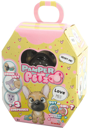 Pamper Petz Piesek Buldog francuski z pieluszkowego gangu 20 cm + akcesoria