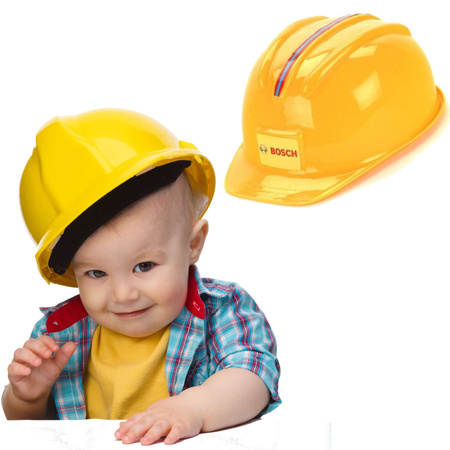 Zestaw Bosch bezprzewodowa Piła z ruchomym łańcuchem Bosch II z dźwiękiem i światłem dla dzieci + żółty kask