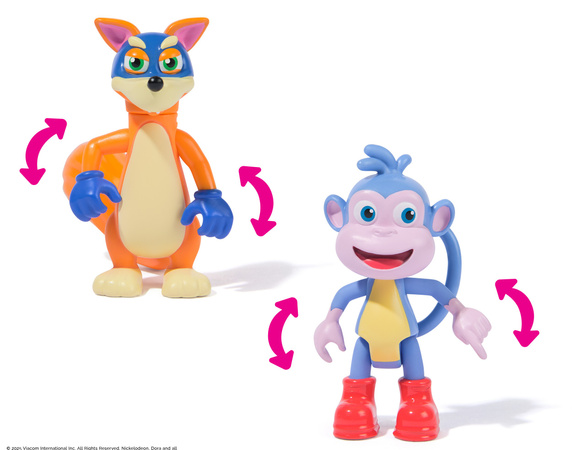 Dora Poznaje Świat Zestaw Swipe & Surprise 2 Figurki Rabuś i Butek + Akcesoria