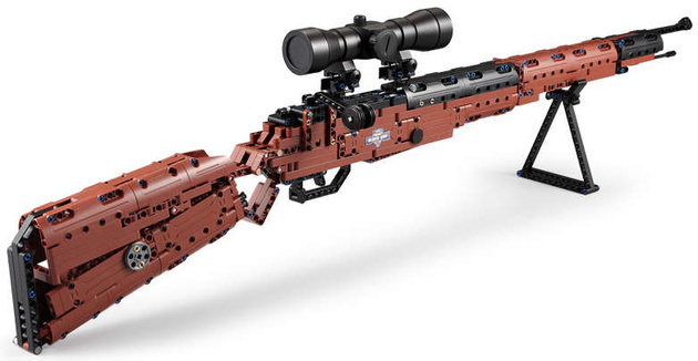 Klocki konstrukcyjne CaDA Musket Karabiner 98K broń karabin strzelający + 5 naboi i luneta C61010W