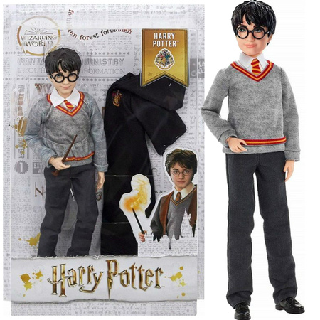 Lalka Harry Potter ruchoma figurka z różdżką i szatą Gryffindor Hogwart