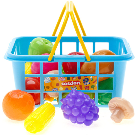 Duży Zestaw Plastikowe Warzywa Owoce Do Kuchni Koszyk Sklepowy Casdon 21 Cm
