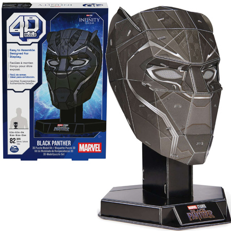 Puzzle 3D Marvel Czarna Pantera Maska Black Panther Model Do Złożenia 82 El. 23 Cm 