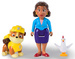 Psi Patrol zestaw 6 figurek Rubble Pani Burmistrz i Chickaletta Chase Burmistrz Humdinger i kotek