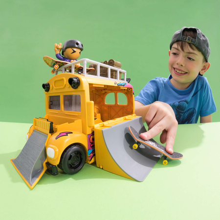 Tech Deck Duży zestaw fingerboard Rampa Ultra SK8 Crew S1 Autobus + deskorolki kolekcjonerskie + figurki