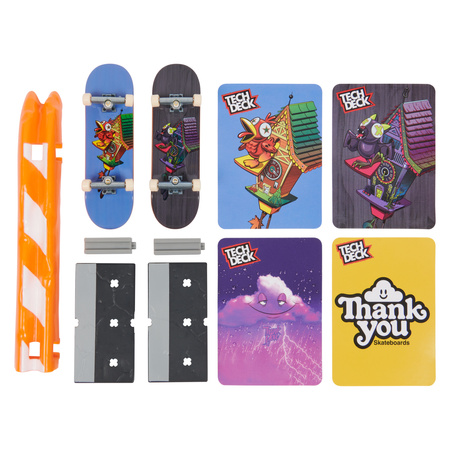 Tech Deck zestaw 2 x fingerboard mini deskorolka Thank You w zestawie z przeszkodą