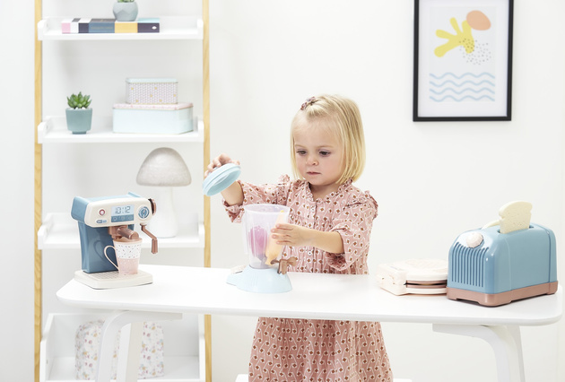 Zestaw do kuchni dla dzieci toster ekspres gofrownica blender + akcesoria 15 elementów