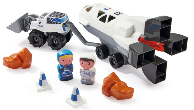 Abrick Klocki Baza kosmiczna z rakietą 3 figurki + 2 pojazdy