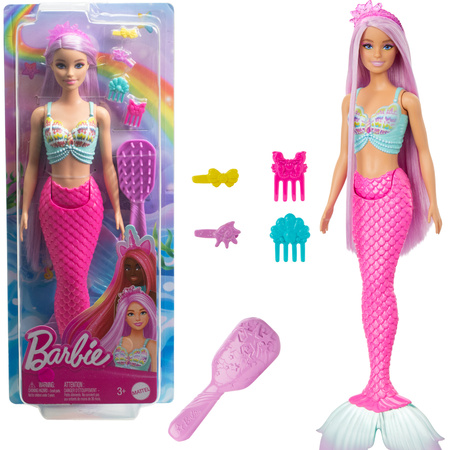 Lalka Barbie Syrenka z różowym ogonem i akcesoriami