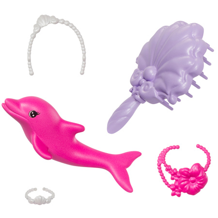 Barbie Zestaw Lalka Syrenka zmiana koloru włosów + Akcesoria