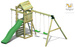 Plac zabaw drewniany ogrodowy duży Gaia domek, huśtawki, zjeżdżalnia, drabinka, lina