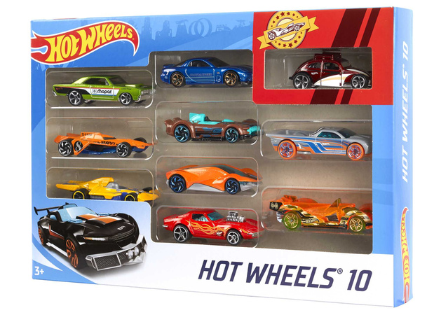 Hot Wheels Zestaw prezentowy 10 samochodów resoraków niespodzianek