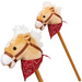 Hobby Horse Koń na drewnianym kiju do galopowania z dźwiękiem rżenia 77 cm