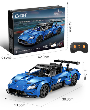 Klocki konstrukcyjne CaDA wyścigówka Samochód wyścigowy zdalnie sterowany Maserati GT2 Auto sportowe 549 elementów RC