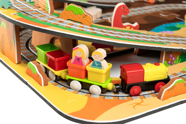 Mata Piankowa Deluxe 3D Park Dinozaurów - Zestaw Edukacyjny 61 Elementów 3W1 Dino Park