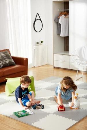 Mata piankowa podłogowa Humbi 120x60 Duże puzzle piankowe wodoodporne bezpieczne 2 szt. Kremowa