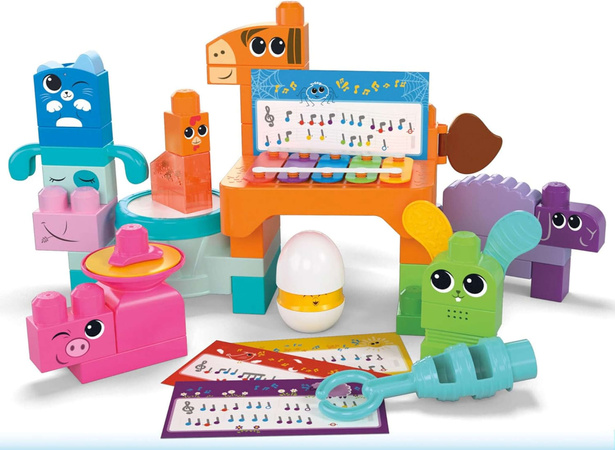 Sensoryczny zestaw konstrukcyjny klocki Farma Muzyczna Muzykalne zwierzątka z farmy 40 elementów