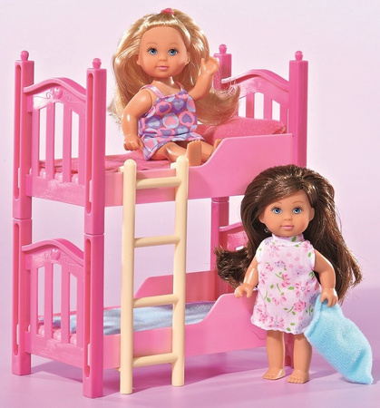 Evi Love Zestaw 2 lalki i łóżko dwupiętrowe + akcesoria
