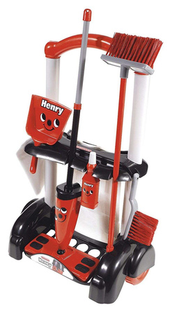 Zestaw Wózek do sprzątania Henry Little Helper + Pionowy odkurzacz Dyson dla dzieci zabawkowy z funkcją ssania Casdon