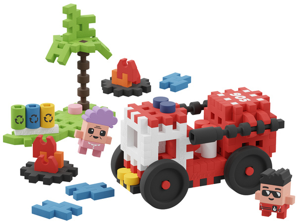 Klocki konstrukcyjne Mini Waffle City Wóz Strażacki 80 elementów Marioinex