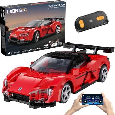 Klocki konstrukcyjne CaDA wyścigówka Samochód wyścigowy zdalnie sterowany Klocki Yangwang U9 Auto sportowe 299 elementów RC