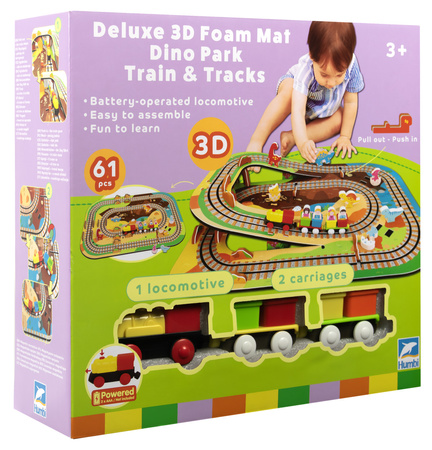 Mata Piankowa Deluxe 3D Park Dinozaurów - Zestaw Edukacyjny 61 Elementów 3W1 Dino Park