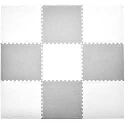 Humbi Duża Mata edukacyjna Grube Puzzle piankowe 180 x 180 x 1 cm XXL 9 sztuk 62 x 62 x 1 cm Kolor biały i szary biało-szary