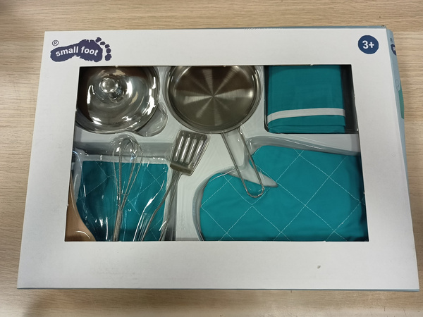 OUTLET Small Foot Zestaw do gotowania z fartuchem garnkiem i patelnią USZKODZONE OPAKOWANIE