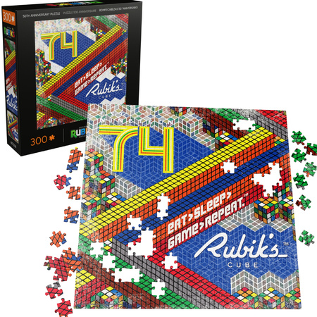 Zestaw 4W1 Oryginalna klasyczna Kostka Rubika Breloczek Rubik's (2 kostki + breloczek) + Puzzle Kostka Rubika Rubik's Cube 50-lecie